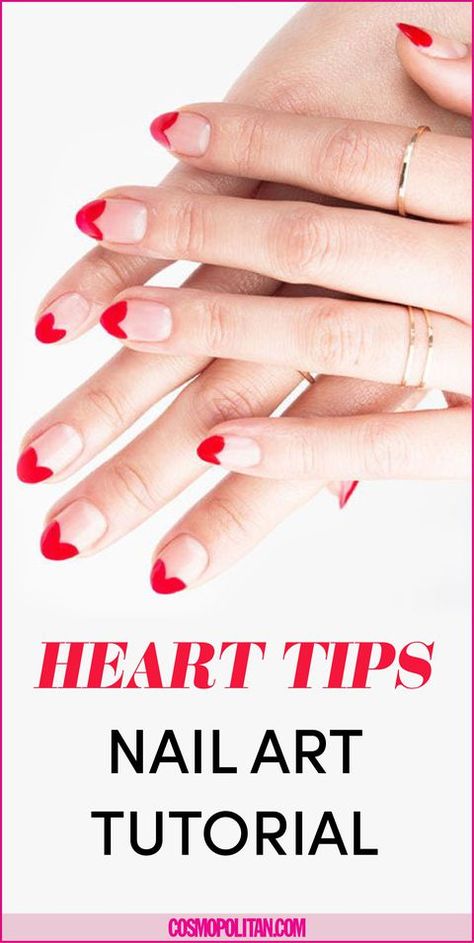 Nail Art Tricks, Heart Tip Nails, Diy Manicure At Home, Holiday Nails Diy, Art Tricks, Nail Polish Hacks, Holiday Nails Christmas, Heart Nail Art, Black Nail Art