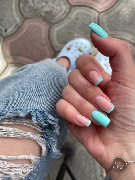 Tiffany Nails Design, Nails Acrylic Summer 2024, Tiffany Blue Nails, Tiffany Nails, Summer Gel Nails, Wow Nails, Hello Nails, Edgy Nails, Nails Now