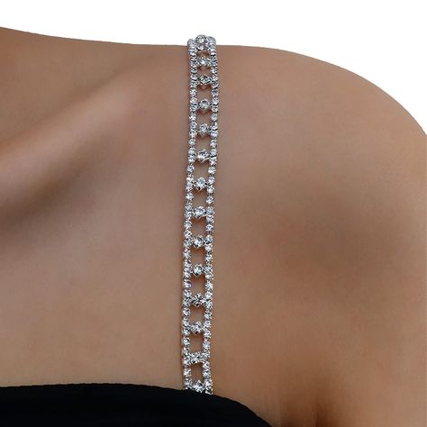 PRICES MAY VARY. Rhinestone shoulder chain material: Metal Alloy and Rhinestone. Package: 2Pcs. Crystal shoulder straps chain could fit for your sequin crop top and sexy crop top, party shirts. Sexy crystal underwear chain is unique and fashionable, provide you the most charming look. Luxury bridal wedding rhinestone shoulder straps chain is stylish popular and make your shape more attractive. Festival rave rhinestone shoulder wrap jewelry is adjustable, it is fashionable. Wearing Occasion: Wedd Shoulder Chain Jewelry, Crystal Bra, Shoulder Wrap, Sequin Crop Top, Wrap Jewelry, Shoulder Chain, Rhinestone Wedding, Luxury Bridal, Chain Jewelry