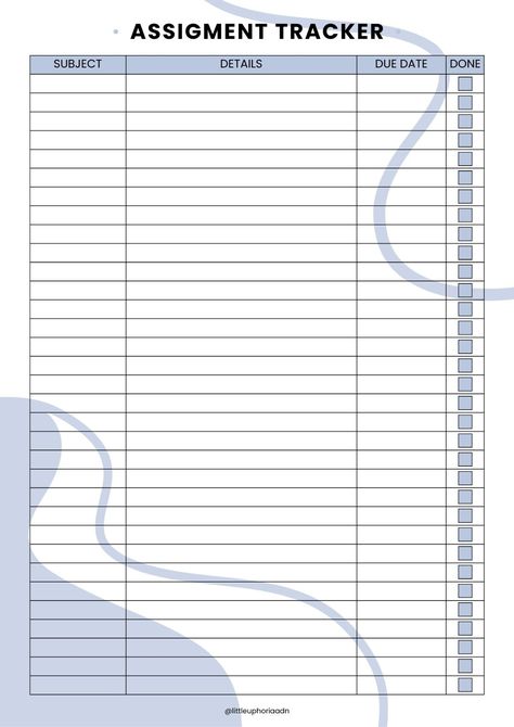 assignment tracker (blue ver) goalplanner #goodnotesplannerfree #notiontemplateideasforstudents #goodnotestutorial🔴 Homework To Do List Aesthetic, Assignments Tracker, Adulting Aesthetic, School Homework Planner, Schedule Study, Bullet Journal Layout Templates, Student Essentials, Productivity Organization, Planner Template Printable