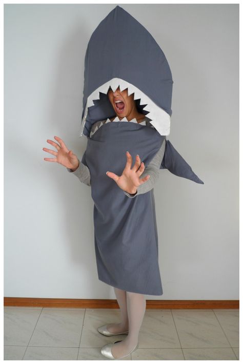 Homemade shark suit Homemade Shark Costume, Shark Costume, Fish Theme, Shark Costumes, Fishing Theme, Moana, Academic Dress, Fish, Halloween