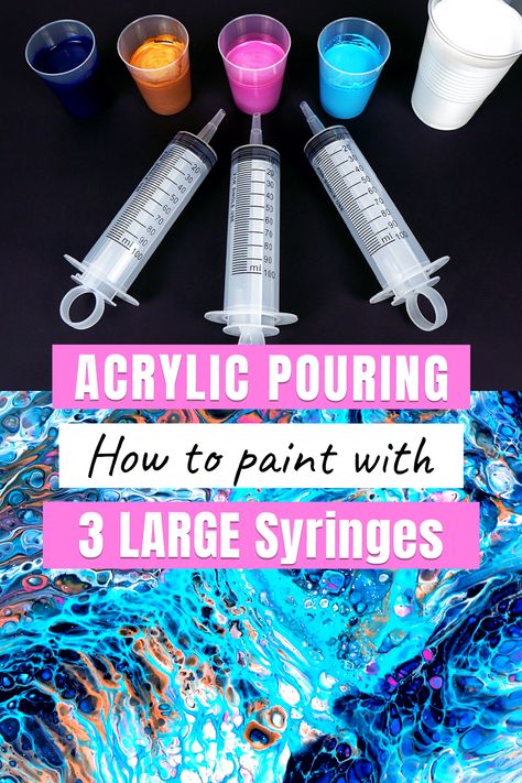 Pour Painting Ideas On Canvas Easy, Resin Coloring Techniques, Syringe Painting, Pour Painting Ideas, Pour Painting Techniques, Acrylic Crafts, Abstract Figure Art, Acrylic Art Projects, Acrylic Pouring Techniques