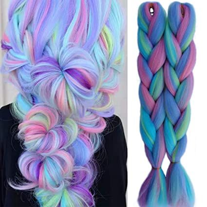 Unicorn Hair Color, Kanekalon Braiding Hair, Jumbo Braiding Hair, Braiding Hair Extensions, Crochet Box Braids, Crochet Hair Extensions, Ombre Hair Extensions, Jumbo Braids, Twist Braid Hairstyles