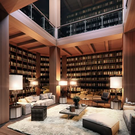 Luxury Library Room, Luxury Home Library, Hotel Library, Dream Home Library, Futuristic Bedroom, Home Library Rooms, Astoria Hotel, Mediterranean Interior, Small Apartment Interior