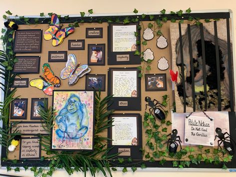 Display Board Design For School, Creative Writing Display, Nature Classroom Display, School Displays Primary, Project Display Board Ideas, Hessian Display Boards, Natural Display Boards, Neutral Display Classroom, Board Display Ideas Classroom