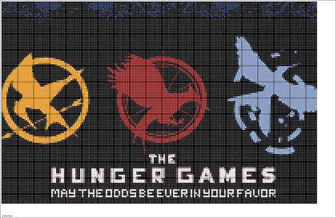 Hunger Games Cross Stitch, Hunger Games Crochet, Lego Mosaic, Hitchhikers Guide To The Galaxy, Little Shop Of Horrors, Guide To The Galaxy, Hunger Games Trilogy, C2c Crochet, Cross Stitch Alphabet