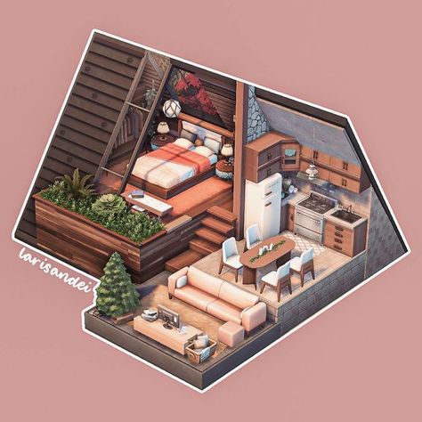 Attic Room Sims 4, Sims 4 No Mods Houses, Sims 4 Houses No Mods, Sims 4 Attic Cc, Sims 4 Room Decor Ideas, Sims 4 Custom Builds, Sims 4 Basic House, Sims 4 Astethic, Sims 4 Attic