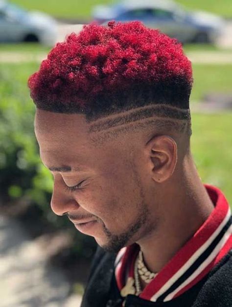 Spring hair color trends Black Men Hair Colour, Dye Hairstyles, Black Man Haircut Fade, Faded Hair Color, Haircuts Color, Boys Colored Hair, Man Haircut, Black Boys Haircuts, Afro Hairstyles Men