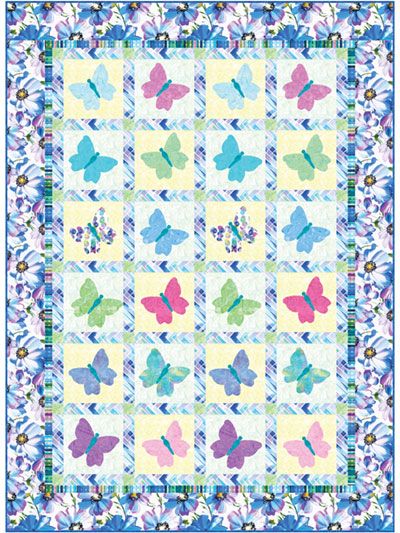 This pattern is sure to please the butterfly lover in your life! Would make a great baby gift for fun nursery decor! Easily change the colors to match any room decor. Finished size: 52" x 71". Pumpkin Quilt Pattern, Garden Quilt Pattern, Butterfly Quilt Pattern, Tree Quilt Pattern, Lap Quilt Patterns, Beach Quilt, Fun Nursery, Butterfly Quilt, Applique Quilt Patterns