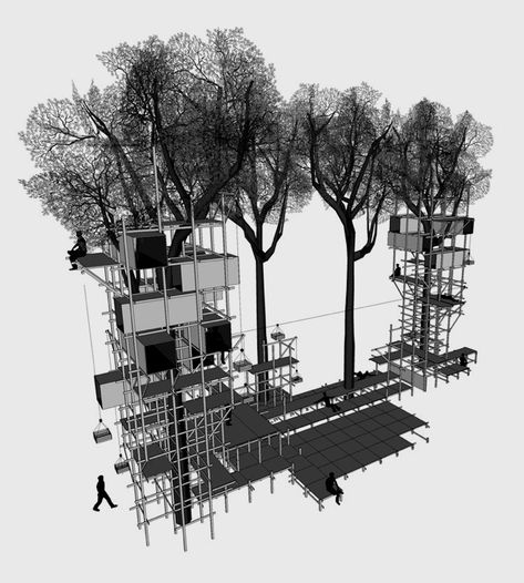 Concepts - Herbus Habilis Tree Architecture Concept, Parasitic Architecture, Biomimicry Architecture, Tree Architecture, Tree Structure, Architecture Design Drawing, Architecture Concept, Architectural Section, Structure Architecture