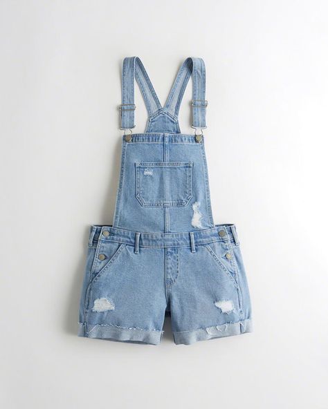 Tomboy Clothing, Denim Romper Shorts, Denim Short Overalls, Blue Denim Overalls, Overalls Blue, Jumpsuit Denim, Distressed Overalls, Shorts Ripped, Shorts Overalls