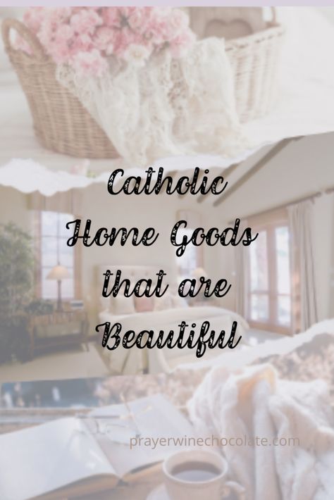 Catholic Home Goods that are Beautiful! - Prayer Wine Chocolate Catholic Altar Home Ideas, Catholic Home Altar Ideas Living Rooms, Catholic Home Altar, Catholic Wall Decor, Home Altar Catholic, Catholic Home Decor, Prayer Room Ideas, Family Altar, Wine Chocolate