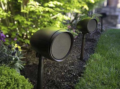 Control4 Ships Its First Triad Product - "Control4 is now shipping its new Triad Garden Array outdoor speakers, a family of all-weather, landscape speakers that include satellite speakers (GA4 SAT) and subwoofers (GA10 SUB) designed to be placed throughout flower beds or around the yard." -Residential Systems Outdoor Speaker System, Exterior Garden, Audio Ideas, Best Home Theater, Wet Felting Projects, Outdoor Speakers, She Sheds, Smart Home Technology, Yard Work