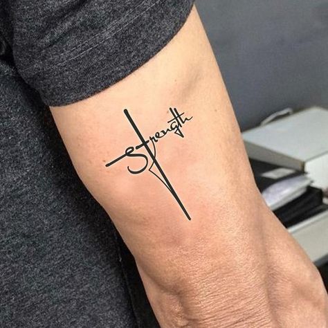 Strength Tattoo Designs, Cross Tattoo On Wrist, Cross Tattoos For Women, Band Tattoo Designs, Cross Tattoo For Men, Wrist Tattoos For Guys, Strength Tattoo, Cross Tattoo Designs, Small Tattoos For Guys