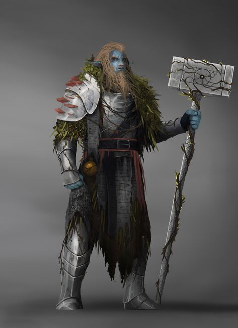 ArtStation - Dnd Characters, Matias Trabold Rehren. Firbolg Paladin of the ancients Dnd Paladin Oathbreaker, Firbolg Paladin, Firbolg Character Design, Firbolg Male, Male Character, Dungeons And Dragons Characters, Dnd Art, Dungeons And Dragons Homebrew, Fantasy Armor