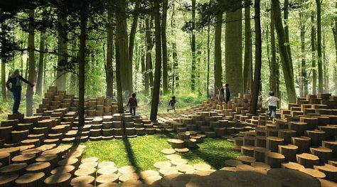 First look at the 2017 International Garden Festival landscape installations | News | Archinect Outdoor Stage, Urban Forest, Garden Festival, Playground Design, Landscape Architecture Design, Forest Park, Land Art, Landscape Architect, Organic Gardening