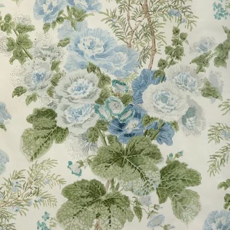 Hollyhock Hdb - Blue/Leaf | Kravet Lee Jofa Hollyhock, Magnolia Home Rugs, A Street Prints, Lee Jofa, Stripes Texture, Fabric Houses, Magnolia Homes, Light Blue Green, Leaf Wallpaper