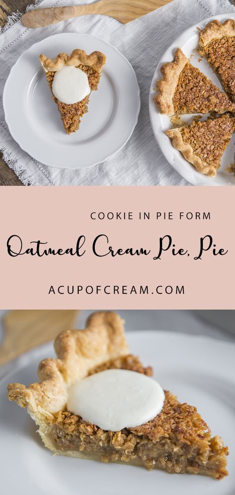 Oatmeal Cream Pie Pie, Oatmeal Cream Pie Dessert Recipes, Oatmeal Cream Pie Dessert, Oatmeal Cream Pie Filling Recipe, Oatmeal Cream Pie Recipe, Marshmallow Whipped Cream, Marshmallow Pie, Pie Night, Whipped Cream Pie