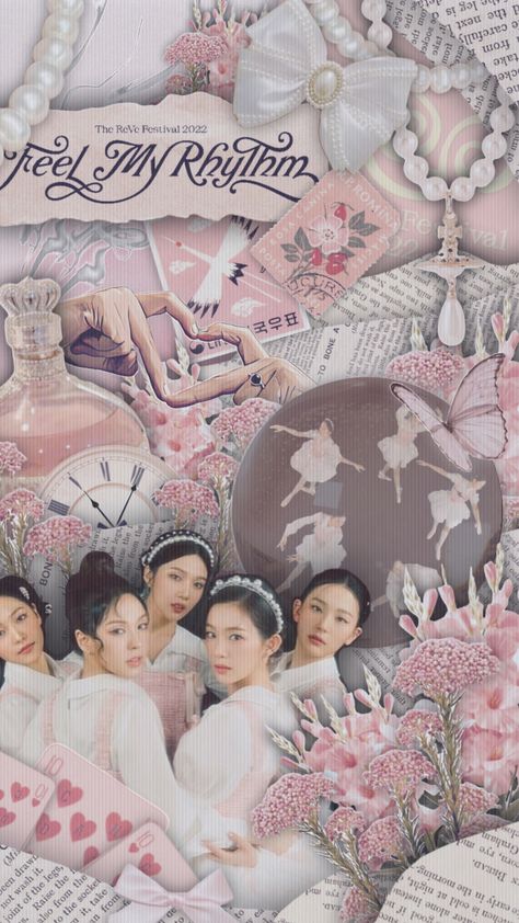 Redvelvet Feel My Rhythm Wallpaper, Red Velvet Collage Wallpaper, Feel My Rhythm Wallpaper, Red Velvet Collage, Feel My Rhythm Aesthetic, Red Velvet Aesthetic Wallpaper, Rhythm Aesthetic, Kpop Collage Wallpaper, Feel My Rhythm Red Velvet