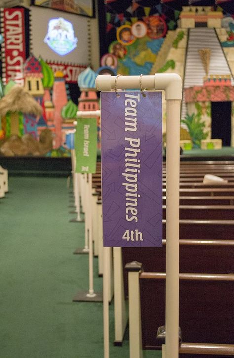 Race Decorations, Vbs Olympics, Kingdom Vbs, Camp Vbs, Lifeway Vbs, Vbs Decorations, Olympic Theme, Vbs Themes, Holiday Club