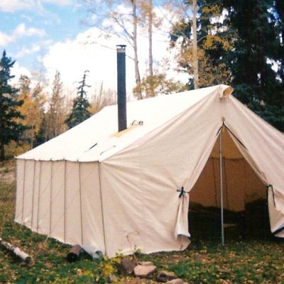 Outfitters Tent - Canvas Tents with Stove For Sale - Davis Tent Yurt Ideas, Rv Port, Outfitter Tent, Tent With Stove, Canvas Wall Tent, Canvas Tents, Camp Tent, Alpine House, Winter Tent