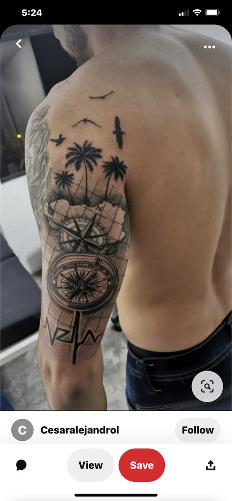 Nautical Tattoo Sleeve, Simple Tattoos For Guys, Pirate Tattoo, Men Tattoos Arm Sleeve, Mens Shoulder Tattoo, Cool Arm Tattoos, Tattoo Inspiration Men, Nautical Tattoo, Half Sleeve Tattoos For Guys