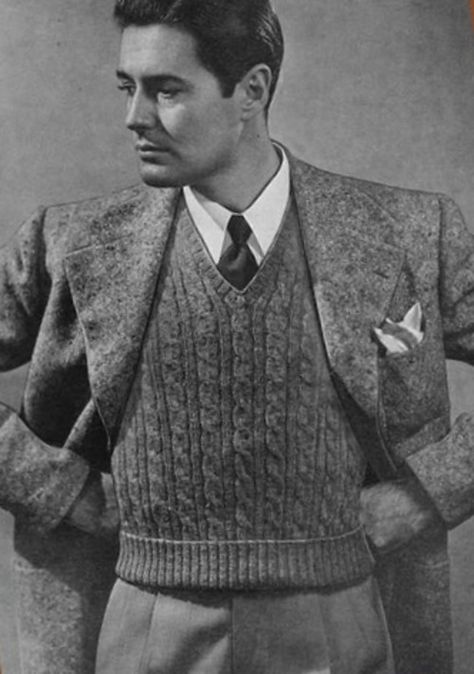 Men's Vintage Sweater Vest History 1910s, 1920s, 1930s, 1940s 1920 Men, 1940s Mens Fashion, Vest Knitting Pattern, 1930s Men, 1950s Mens Fashion, 1920s Mens Fashion, 1920s Men, Sweater Vest Mens, Vintage Mens Fashion