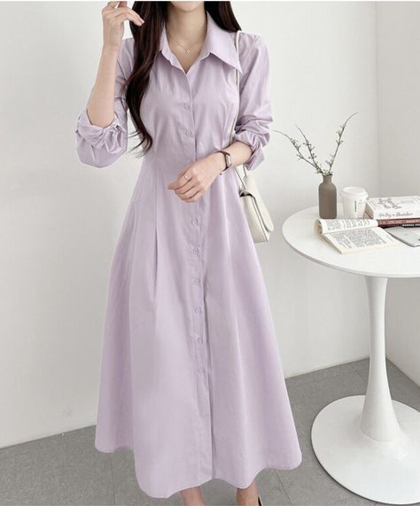 Dress Korean Style Simple, Stylish Short Dresses, Modest Dresses Casual, Cute Dress Outfits, Trendy Dress Outfits, Designer Dresses Casual, Vestidos Vintage, Ulzzang Fashion, Fashion Dresses Casual