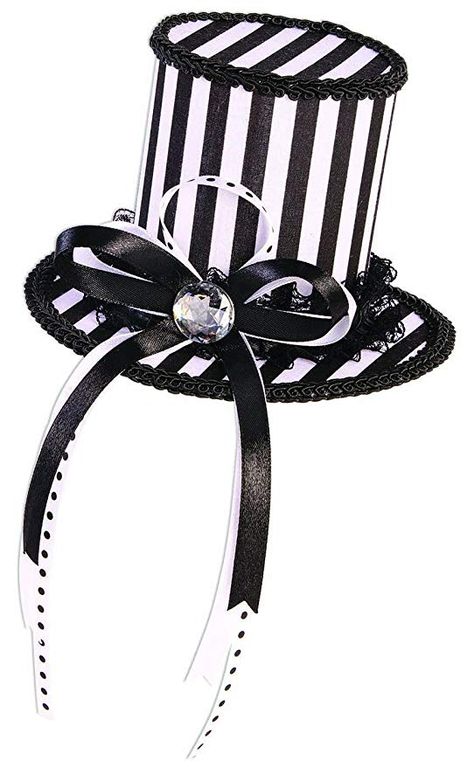 Forum Novelties Men's Mystery Circus-Mini Top Hat-Black/White, Standard Circus Performer Costume, Fantasy Circus, Circus Hat, Clown Accessories, Victorian Top, Circus Performer, Clown Hat, Clown Clothes, Steampunk Theme