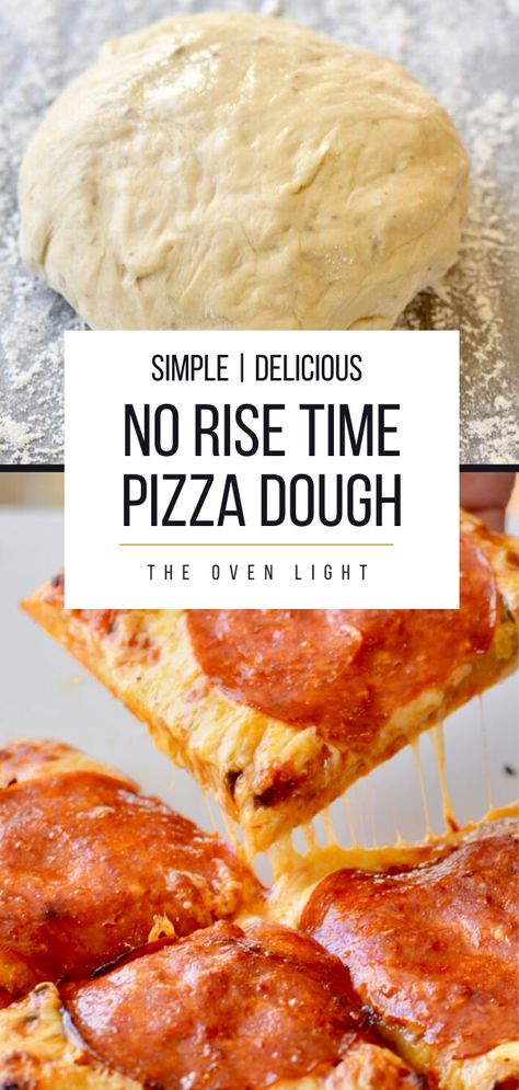 Pizza Dough - Ready in Minutes with No Rise Time | The Oven Light Supreme Pizza Recipe, No Rise Pizza Dough, Pizza Dough Recipe Quick, Quick Pizza Dough, Perfect Pizza Dough, Quick Pizza, Homemade Dough, Perfect Pizza, Pizza Recipes Homemade