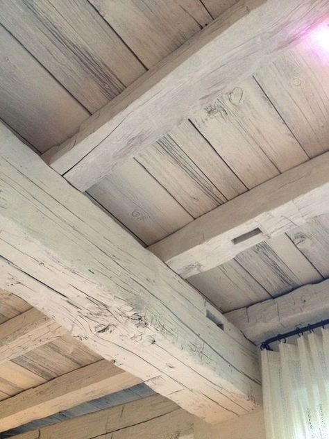 Lime wash: White Wash Cottage Interior, White Painted Wood Ceiling Exposed Beams, Driftwood Beams Ceiling, Wood Ceiling White Beams, Whitewashed Wood Ceiling, Painted Timber Ceiling, White Wash And Stain Wood, White Wash Wood Ceiling, Whitewash Wood Ceiling