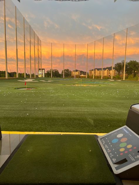 Top Golf Asthetic, Driving Range Aesthetic Golf, Driving Range Aesthetic, Pjo Olympics, Top Golf Aesthetic, Golfing Aesthetic, Golf Sunset, Golf Aesthetic, Golf Driving Range