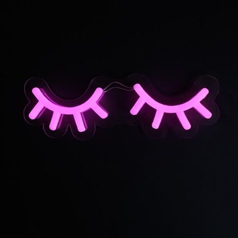 Lash Post, Pink Neon Wallpaper, Princess Barbie Dolls, Lash Designer, Neon Wall Signs, Custom Neon Lights, Lash Room, Lash Business, Light Up Signs