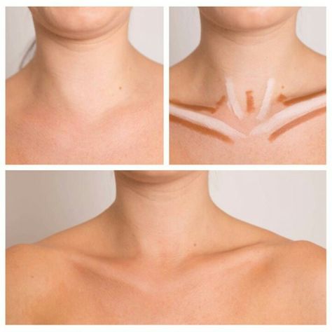 Collar bone contouring. Contour Collar Bones, Collar Bone Contour, How To Draw Collar Bones, Makeup List, Fake Collar, Collar Bone, Contour Makeup, Makeup Guru, Glow Up?