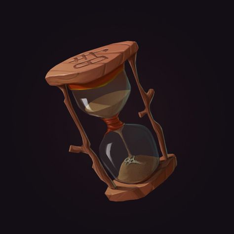 Hourglass Concept Art, Hourglass Illustration, Hourglass Art, Hourglass Drawing, Props Illustration, Gaming Icon, Watch Drawing, Sand Clock, Bottle Drawing