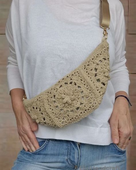 Crochet Fanny Pack, شال كروشيه, Fall Crochet Patterns, Mode Crochet, Crochet Market Bag, Crochet Elephant, Crochet Handbags Patterns, Crochet Purse Patterns, Crochet Cross