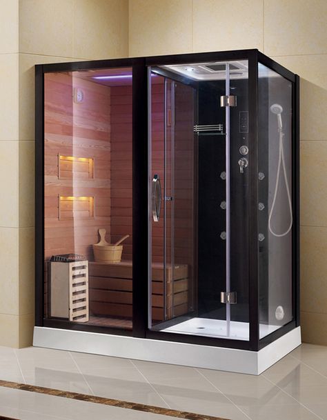 Sauna and shower combo module - Obento- Sauna and Steam Bath Relaxation by Colston Luxury Sauna, Steam Room Shower, Sauna A Vapor, Sauna Shower, Dry Sauna, Sauna Steam Room, Steam Sauna, Sauna Design, Steam Bath