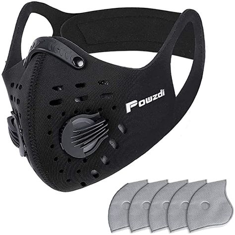 Powzdi Face Coverings Sports Mask Face Dust Shield Scarf Cover Snood with Activated Carbon Filter 2 Valves Dustproof Shield for Motorcycling Woodworking Cycling Running Outdoor Activities: Amazon.co.uk: Sports & Outdoors Safety Mask, Dust Filter, Pollen Allergies, Cool Masks, Face Protection, Masks Art, Carbon Filter, Mask Face, Dust Mask