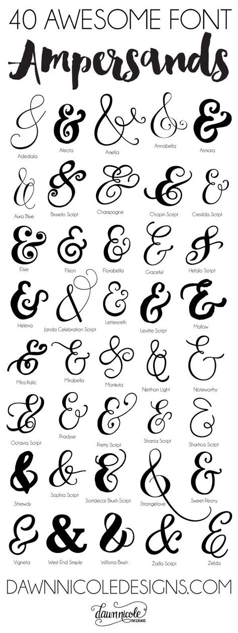 40 Awesome Font Ampersands Numbers Tattoo, Tattoo Painting, Alfabet Font, Alfabet Letters, Hand Lettering Fonts, The Font, Fancy Fonts, Creative Lettering, Lettering Styles