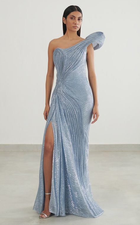 Gaurav Gupta Gowns, Long Blouse Designs, Sequined Gown, Gaurav Gupta, Pre Fall 2023, Gown Party Wear, Prom Dresses For Teens, Pageant Gowns, Fashionista Clothes