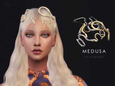 The Sims Resource: Snake headband - Medusa by Starlord • Sims 4 Downloads Medusa Crown, Snake Headband, 2016 Couture, The Sims 4 Pc, Pelo Sims, Sims 4 Dresses, Sims Four, Valentino Dress, Sims4 Clothes