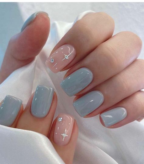 Nails January, January Nail, Money Nails, Nails Unique, Trends Nails, Unghie Nail Art, Light Blue Nails, Nails Valentines, Baby Blue Nails