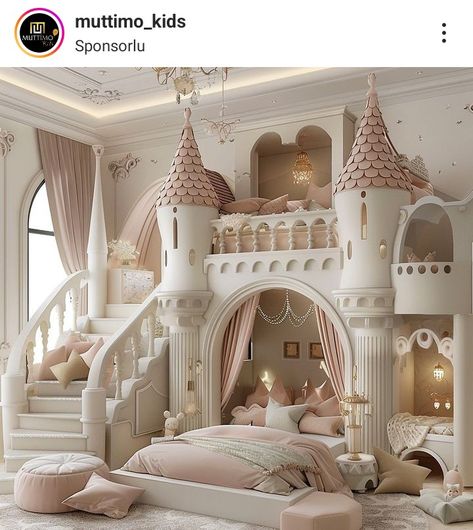 Castle Bedroom Kids, Castle Bed, Bedroom Design Modern, Luxury Kids Bedroom, Dream Bedroom Inspiration, Child Bedroom, Kids Room Interior Design, Modern Kids Room, Dream Life House