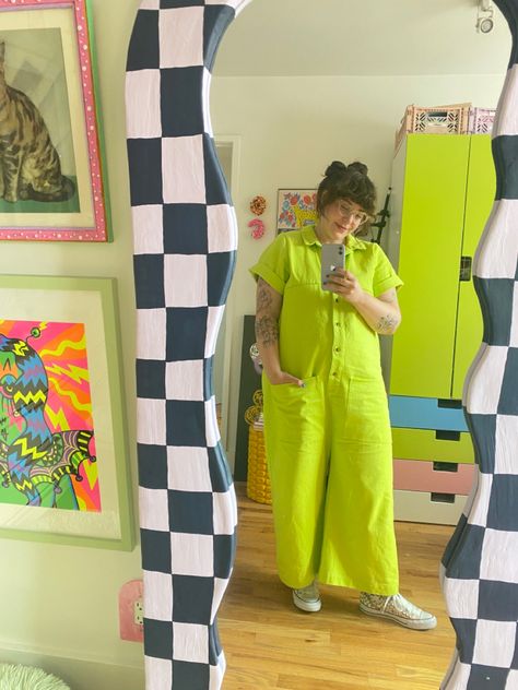 Ilana Kohn coveralls and converse Fun Plus Size Fashion, Quirky Fashion Plus Size, Alternative Plus Size Fashion, Plus Size Cottagecore, Pickle Party, Colorful Streetwear, Daily Aesthetic, Afro Punk Fashion, Ilana Kohn