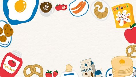 Free vector food doodle frame on a beige... | Free Vector #Freepik #freevector Food Wallpaper For Laptop, Food Ppt Background, Food Frame Background, Food Border, Bg Video, Food Frame, Food Doodle, Food Background Wallpapers, Food Doodles