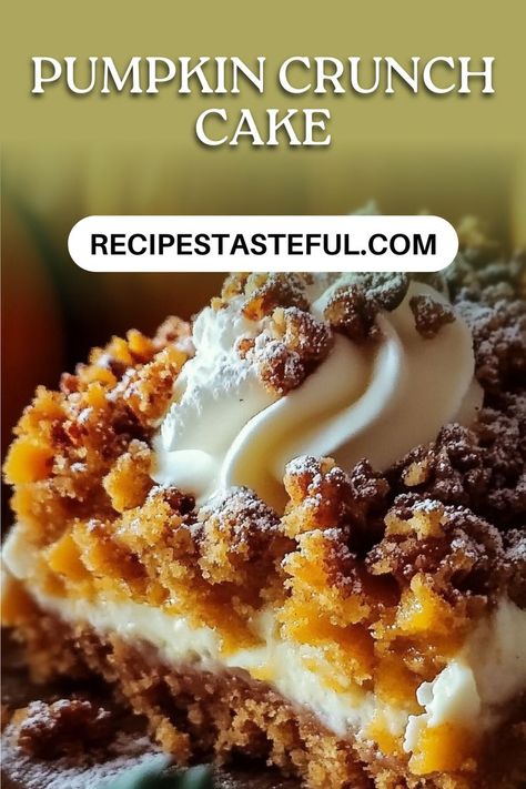 This Pumpkin Crunch Cake is a deliciously layered dessert that combines pumpkin puree, spices, and a buttery topping. It’s easy to make and perfect for fall gatherings, bringing a comforting flavor that everyone will love. Serve it warm or chilled with a dollop of Cool Whip for a delightful treat! Thanksgiving Goodies, Cool Whip Desserts, Pumpkin Puree Recipes, Pumpkin Crunch Cake, Pumpkin Sheet Cake, Pumpkin Crunch, Layered Dessert, Crunch Cake, Layered Desserts