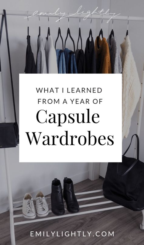 What I Learned from a Year of Capsule Wardrobes - Emily Lightly Minimal Closet, Create Capsule Wardrobe, Create A Capsule Wardrobe, Rack Closet, Minimal Interiors, Wardrobe Clothing, Build A Capsule Wardrobe, Perfect Capsule Wardrobe, Capsule Wardrobe Basics