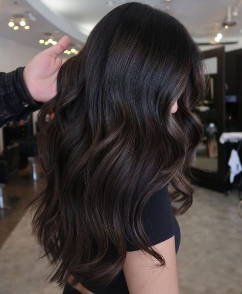 Lighter Brown Hair Color, Dark Brown Hair Rich, Lighter Brown Hair, Long Dark Brown Hair, Dark Brown Hair Dye, Natural Dark Hair, Dark Chocolate Brown Hair, Mocha Hair, Black Brown Hair