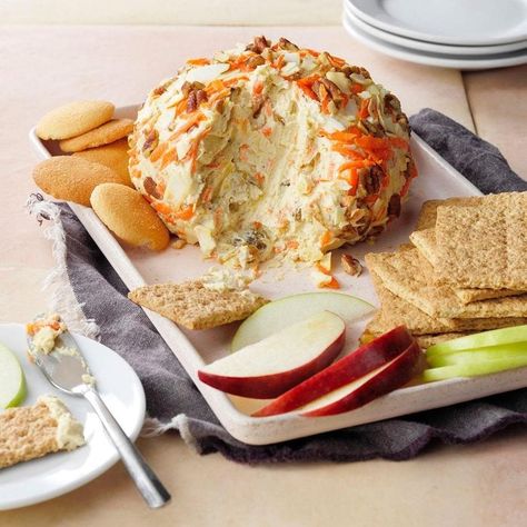 Carrot Cake Cheese Ball Cheese Ball Recipe, Cheese Log, Ball Cake, Best Christmas Recipes, Cheese Ball Recipes, Easter Dinner, Cheese Ball, Taste Of Home, Eat Dessert