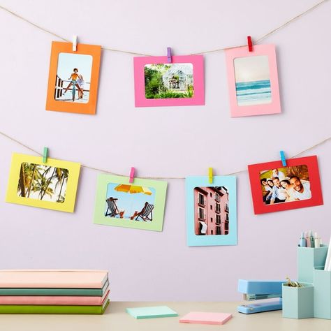 50 Pack Paper Picture Frames 4x6, DIY Cardboard Photo Hanging Display with Clips and Strings for Wall Decor (10 Colors) - Walmart.com Cardboard Picture Frames, Photo String, Postcard Holder, Paper Picture Frames, Photo Hanging, Paper Picture, Encouraging Art, Picture Organization, Brown Picture Frames